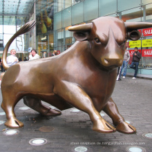 große Außenskulpturen Metall Handwerk Wall Street Bull Statue Replik